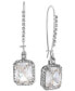 ფოტო #1 პროდუქტის Silver-Tone Crystal and Pavé Square Drop Earrings