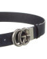 Фото #2 товара Gucci Reversible Gg Supreme Canvas & Leather Belt Men's Blue 90