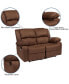 Bustle Back Loveseat With Two Built-In Recliners