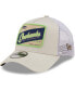 ფოტო #1 პროდუქტის Men's Khaki, White Seattle Seahawks Happy Camper A-Frame Trucker 9FORTY Snapback Hat