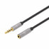 Фото #1 товара Manhattan Stereo Audio 3.5mm Extension Cable - 2m - Male/Female - Slim Design - Black/Silver - Premium with 24 karat gold plated contacts and pure oxygen-free copper (OFC) wire - Lifetime Warranty - Polybag - 3.5mm - Male - 3.5mm - Female - 2 m - Black - Silver