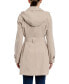 Фото #2 товара Women's Single-Breasted Hooded Belted Trench Coat