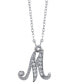ფოტო #11 პროდუქტის Silver-Tone Crystal Initial Necklace 16" Adjustable