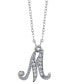 Silver-Tone Crystal Initial Necklace 16" Adjustable