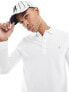 Фото #1 товара Farah Blanes long sleeve polo shirt in white