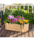 Rectangle Wood Flower Planter Box Portable Raised Vegetable Patio