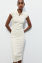 Ribbed dress with polo collar