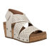 Фото #4 товара Corkys Guilty Pleasure Snake Studded Perforated Wedge Strappy Womens Off White