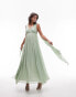 Фото #1 товара Topshop godess gown occasion maxi dress in sage