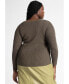 Фото #2 товара Plus Size Scoop Neck Knitted Long Sleeve