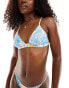 Фото #4 товара ASOS DESIGN Hailey triangle bikini top with front fastening in baroque