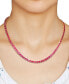 Фото #2 товара Lab-Grown Ruby 18" Tennis Necklace (48-1/2 ct. t.w.) in Gold-Plated Sterling Silver