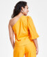 ფოტო #2 პროდუქტის Petite Linen-Blend One-Shoulder Top, Created for Macy's