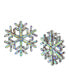 ფოტო #1 პროდუქტის Faux Stone Snowflake Button Earrings
