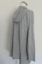 Style & Co Women's V Neck Hoodie Ribbed panels Long Sleeve Sweater Gray S