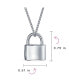 ფოტო #5 პროდუქტის Plain Simple Couples Functional Lock Pendant Charm Lovers Padlock Necklace For Women Solid Sterling Silver Chain 16 Inch