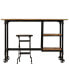 Фото #2 товара Desk with Folding Stool Solid Mango Wood 45.3"x19.7"x29.9"