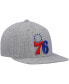 Фото #3 товара Men's Heathered Gray Philadelphia 76Ers 2.0 Snapback Hat