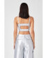 ფოტო #3 პროდუქტის Women's Faux Leather Crop Top