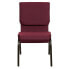 Фото #3 товара Hercules Series 18.5''W Stacking Church Chair In Burgundy Patterned Fabric - Gold Vein Frame