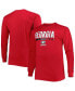Men's Red Georgia Bulldogs Big and Tall Two-Hit Raglan Long Sleeve T-shirt