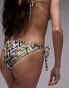 Фото #4 товара Topshop tie side bikini bottoms in blurred shell print