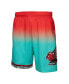 ფოტო #4 პროდუქტის Men's Red, Teal Vancouver Grizzlies 1996/97 Hardwood Classics Fadeaway Reload 3.0 Swingman Shorts