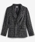 Фото #5 товара Women's Metallic Plaid Tweed Blazer, Created for Macy's