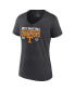 Women's Heathered Charcoal Tennessee Volunteers 2022 SEC Men's Basketball Conference Tournament Champions Locker Room V-Neck T-shirt