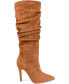 ფოტო #6 პროდუქტის Women's Sarie Wide Calf Ruched Stiletto Boots
