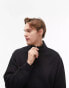 Topman 1/4 zip sweatshirt in black