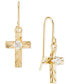 Фото #5 товара 2-Pc. Set Cubic Zirconia Solitaire Stud Earrings & Cross Drop Earrings in 10k Gold