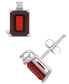 Garnet (1-1/2 ct. t.w.) and Diamond Accent Stud Earrings in 14K White Gold or 14K Yellow Gold