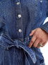 & Other Stories lightweight denim jumpsuit with patch pockets in blue wash