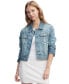 Фото #1 товара Women's Izzie Slim-Fit Distressed Denim Jacket