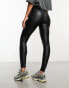 Фото #6 товара Only faux leather high waisted leggings in black