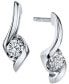 ფოტო #1 პროდუქტის Diamond Twist Drop Earrings (1/5 ct. t.w.) in 14k White Gold