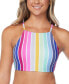 Juniors' Kaori Striped Bikini Top M - фото #1