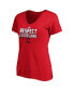 Фото #2 товара Women's Red Cleveland Guardians 2020 Postseason Locker Room Plus Size V-Neck T-shirt