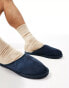 Jack & Jones faux suede slippers in navy