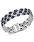 ფოტო #1 პროდუქტის Sapphire (34-1/20 ct. t.w.) & White Topaz (2-3/8 ct. t.w.) Multirow Bracelet in Sterling Silver