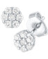 ფოტო #2 პროდუქტის Lab Grown Diamond Cluster Stud Earrings (1/4 ct. t.w.) in Sterling Silver