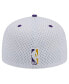 Фото #3 товара Men's White/Purple Los Angeles Lakers Throwback 2Tone 59Fifty Fitted Hat