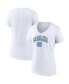 Фото #1 товара Women's White North Carolina Tar Heels Evergreen Campus V-Neck T-shirt