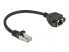 Delock Network Extension Cable S/FTP RJ45 plug to RJ45 jack Cat.6A 25 cm black - 0.25 m - Cat6a - S/FTP (S-STP) - RJ-45 - RJ-45