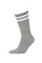Erkek 3'lü Pamuklu Uzun Çorap Y2599azns