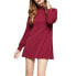 Фото #1 товара BCBGeneration Women's Turtleneck Mini Shift Dress Red S