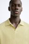 Textured polo shirt with ribbed trims