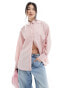 Фото #1 товара ASOS DESIGN oversized shirt in pink stripe