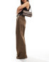 ASOS DESIGN belted wide leg trouser in tan